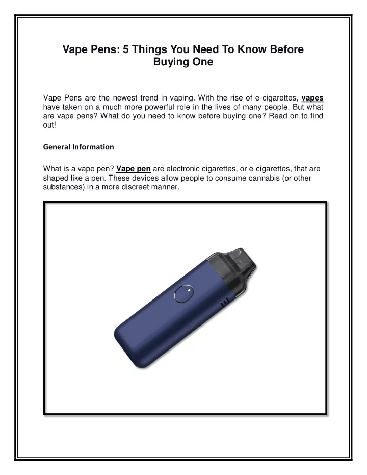 vape pens 5 things you need to know before buying