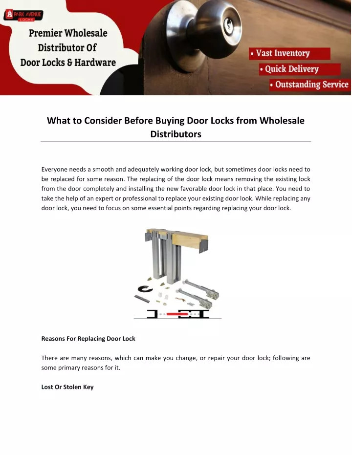 what to consider before buying door locks from