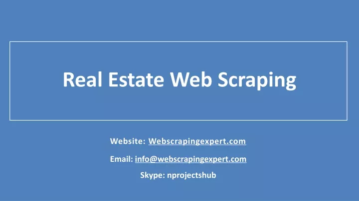 real estate web scraping