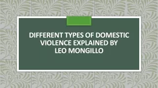 different types of domestic violence explained by leo mongillo