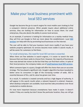make make your local business prominent with your