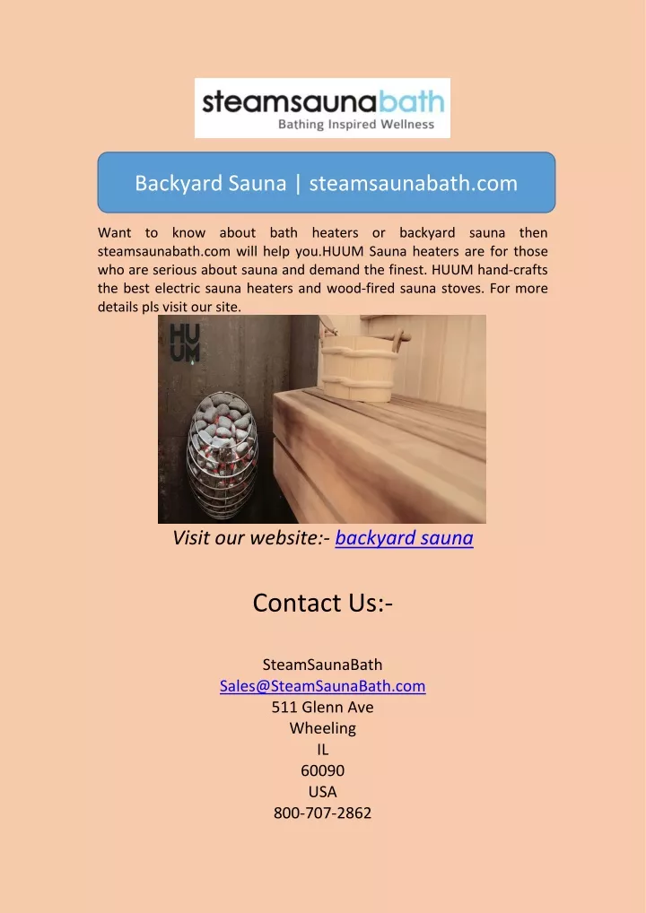 backyard sauna steamsaunabath com