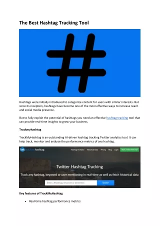 The Best Hashtag Tracking Tool