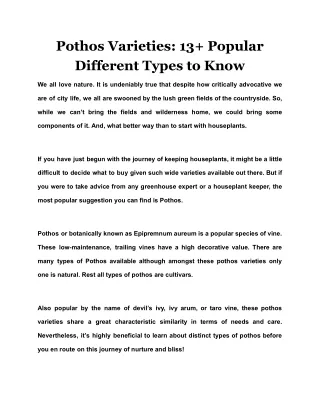 pothos varieties 13 popular different types