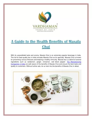 A Guide to the Health Benefits of Masala Chai