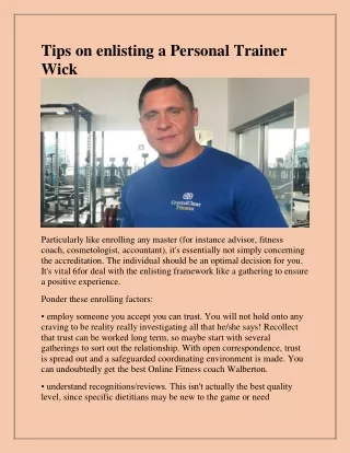 tips on enlisting a personal trainer wick