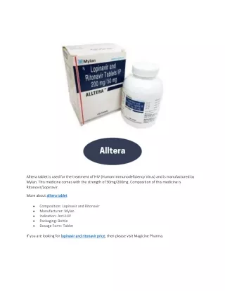 alltera tablet is used for the treatment