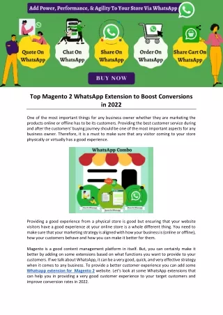 top magento 2 whatsapp extension to boost