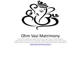 ohm vasi matrimony