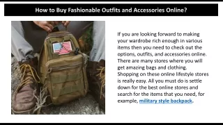 How to Buy Fashionable Outfits and Accessories Online?