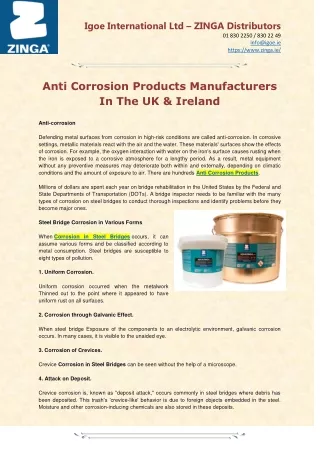 Corrosion in Steel Bridges - Zinga.ie