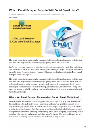 which email scraper provide with valid email lists