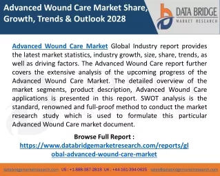 Advanced Wound Care Market Trends, Opportunities & Industry Insights by 2028
