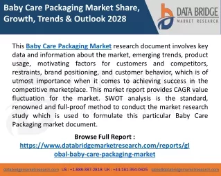 Baby Care Packaging Market Global Analysis, Share, Demand and Global Growth