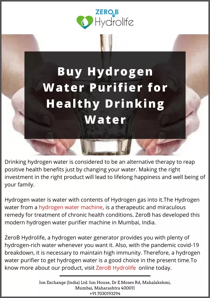 buy hydrogen water purifier for healthy drinking