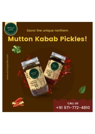 Buy Mutton Kabab Pickle 400gm Online - Acharipickle.com