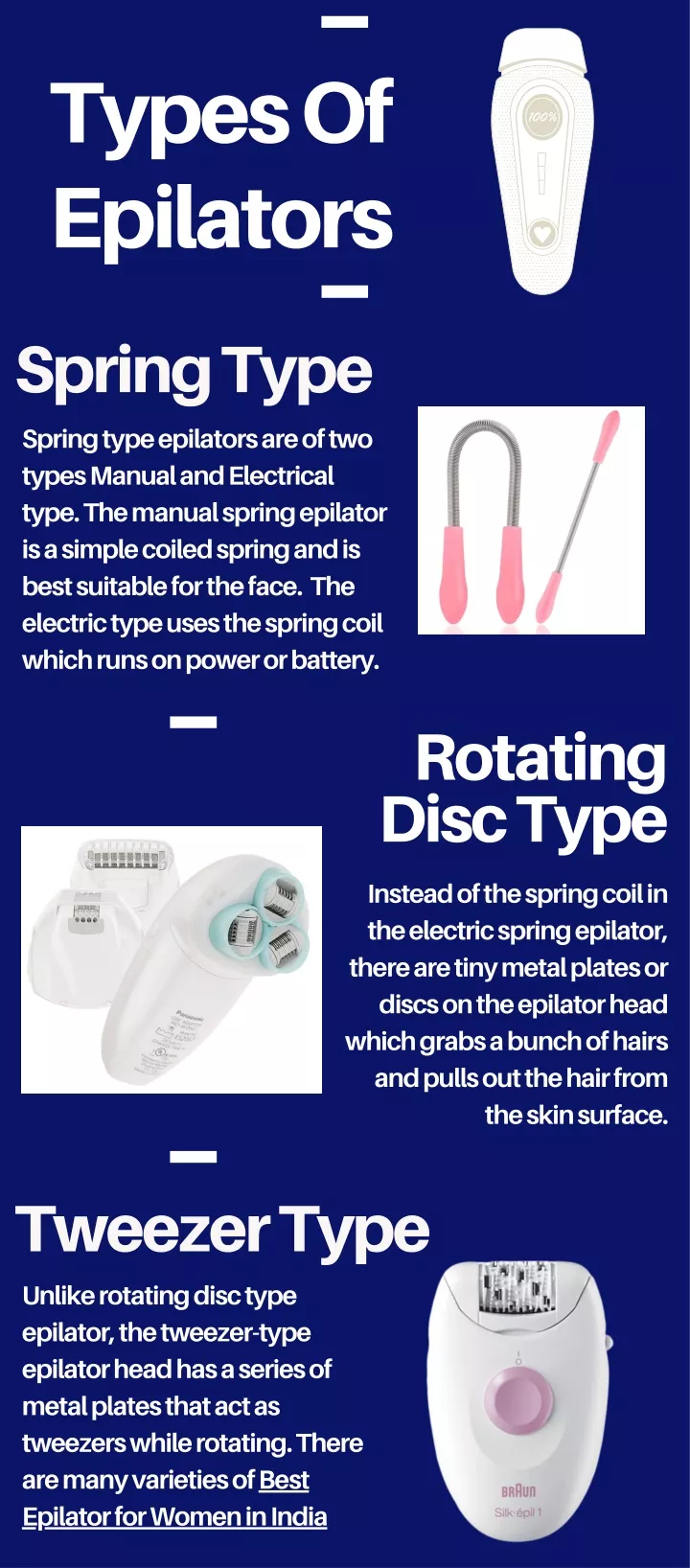 types of epilators