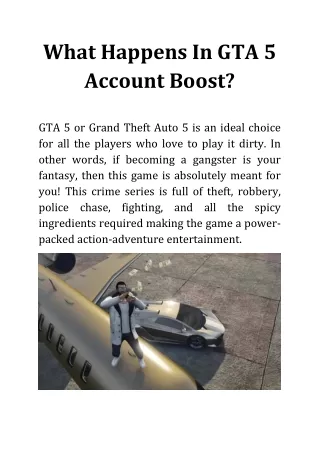What Happens In GTA 5 Account Boost