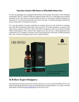 top class custom cbd boxes in affordable rates