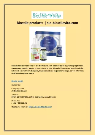 biostile products slo biostilevita com