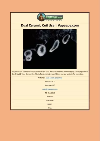 Dual Ceramic Coil Usa | Vapeape.com