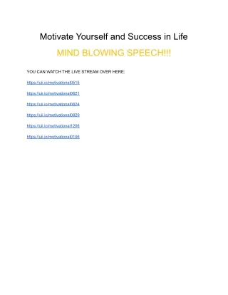 MOTIVATE YOURSELF AND SUCCESS IN LIFE
