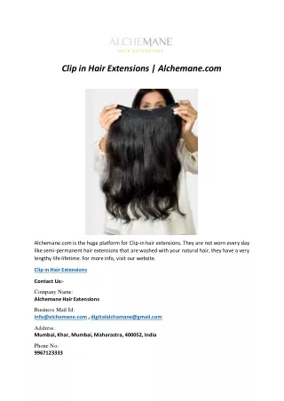 Clip in Hair Extensions | Alchemane.com