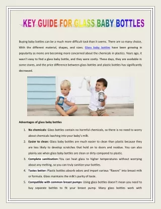 Key Guide For Glass Baby Bottles