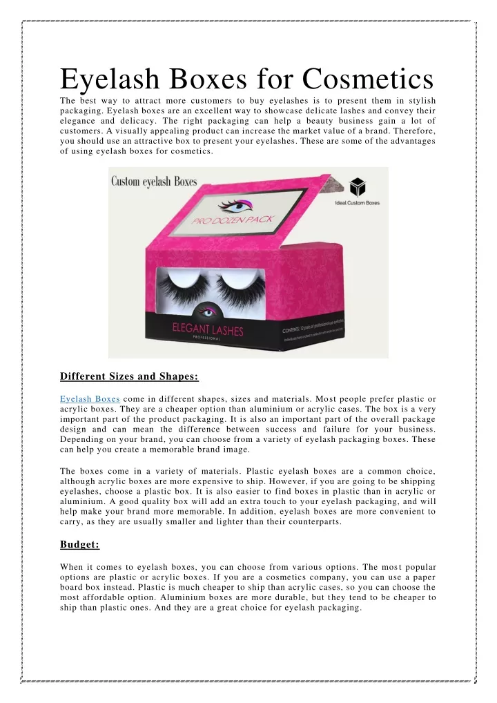 eyelash boxes for cosmetics the best