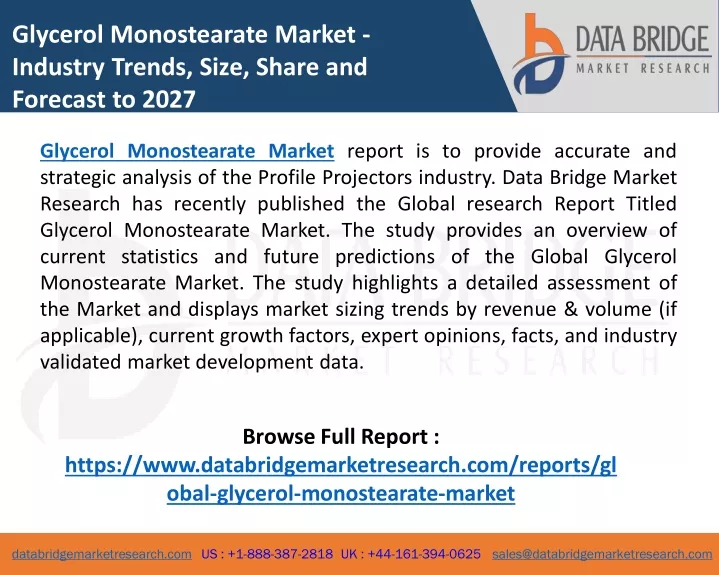 glycerol monostearate market industry trends size