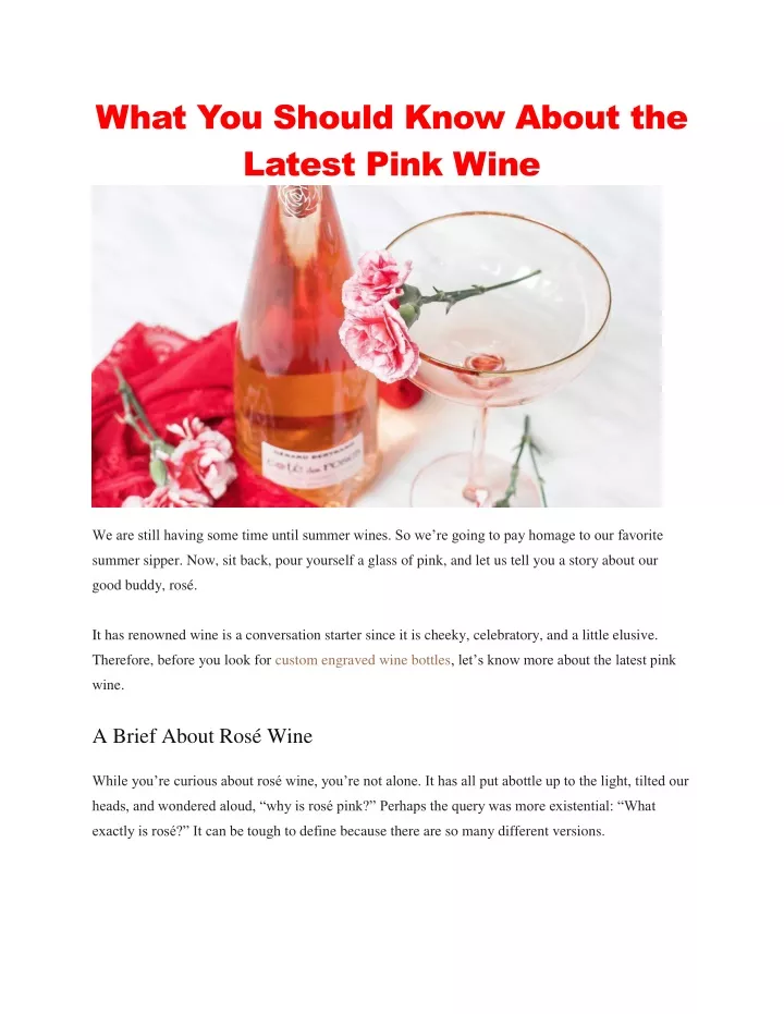 what you should know about the latest pink wine