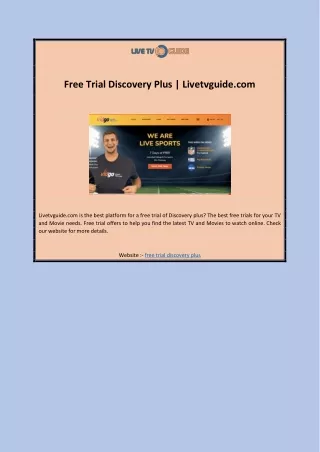 Free Trial Discovery Plus | Livetvguide.com