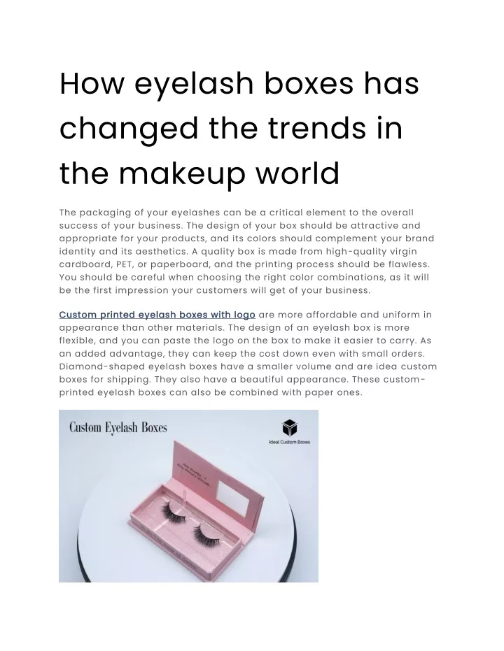 how eyelash boxes has changed the trends