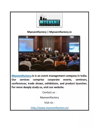 Myeventfactory | Myeventfactory.in