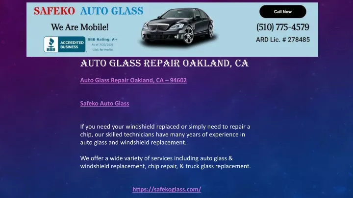 auto glass repair oakland ca