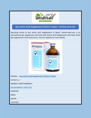 Buy Amino Acid Supplements Online in Qatar | Animal-yard.com
