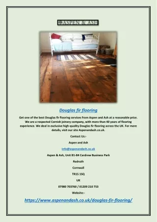 Douglas Fir Flooring | Aspen and Ash Hardwood Flooring