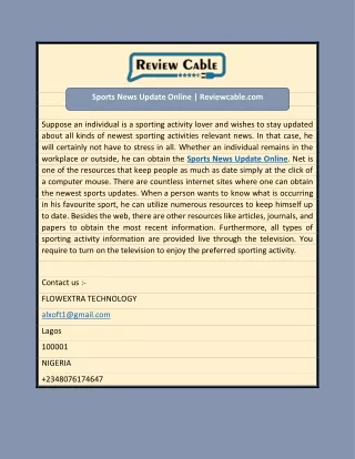 Sports News Update Online | Reviewcable.com