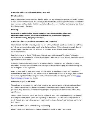 a complete guide to extract real estate data from