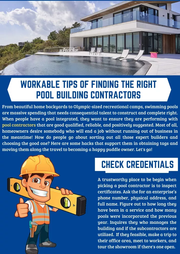 workable tips of finding the right pool building