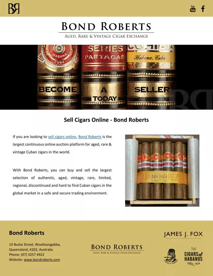 sell cigars online bond roberts