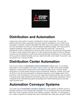 distribution and automation