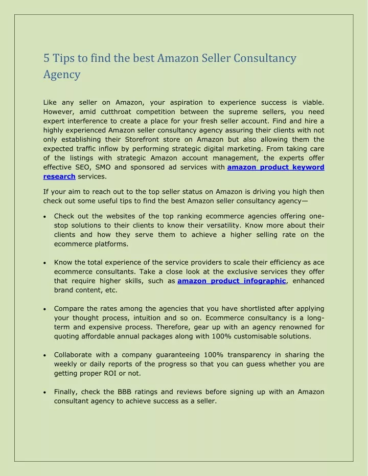 5 tips to find the best amazon seller consultancy