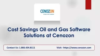 Cost Savings Oil and Gas Software Solutions at Cenozon