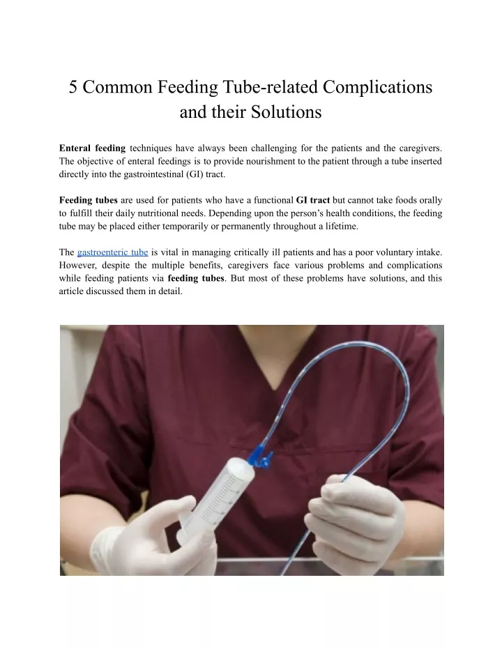 5 common feeding tube related complications