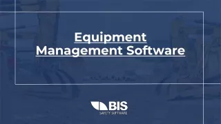 Equipment Management Software