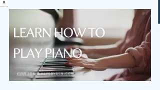 Learn How To Play Piano