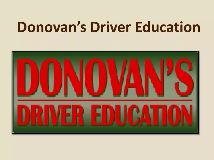 donovan s driver education