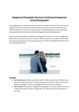 Engagement Photography Tips From a Professional Engagement Portrait Photographer