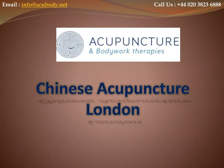 chinese acupuncture london